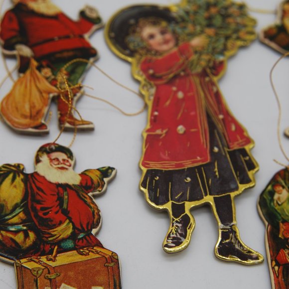 Retro 1970'sCardboard Christmas Ornaments/Decorations (Lot of 16) - Picture 8 of 10